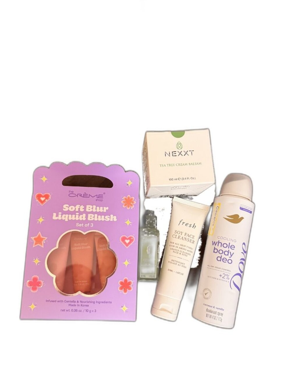 Beauty Bundle: fresh Soy Cleanser, Dove Whole Body Deo, L'Occitane Shower Gel